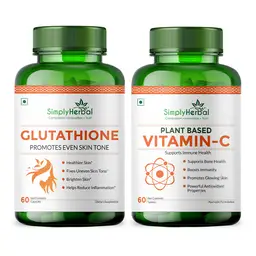 Simply Herbal L Glutathione 60 capsule And Vitamin C 60 Tablets from Amla Extract for Skin Health icon