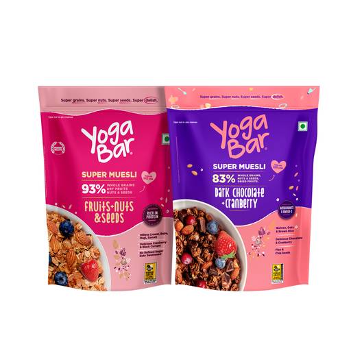 Buy Yogabar Muesli Combo of 2-Dark Chocolate & Cranberry - Fruits & Nuts