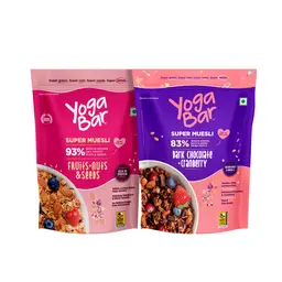 Yogabar - Muesli Combo of 2 - Dark Chocolate & Cranberry - Fruits & Nuts - Aiding in weight management and reducing cravings icon