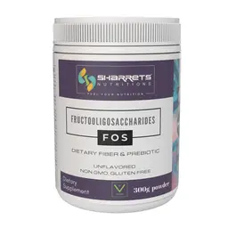 Sharrets FOS Fructooligosaccharides Prebiotic Powder - Dietary Fiber Food Supplement