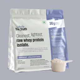 The Whole Truth Raw Whey Protein Isolate Unflavoured with 30g Protein, 7.7g BCAA for Improved Strength, Faster Recovery and Muscle Building icon