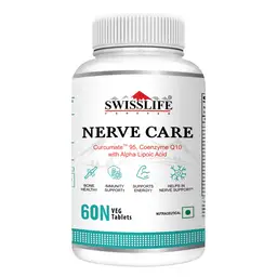 SwissLife Forever Nerve Care Tablets with CurcumateTM 95 (Curcumin), Coenzyme Q10 for Nerve pain, Bone Development, Eye, Skin & Overall Health