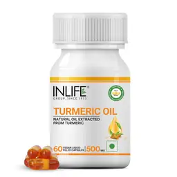 INLIFE - Turmeric Oil Capsule, Faster Absorption than Extract, Antioxidant & Natural Detoxifier Supplement for Men & Women, 500mg – 60 Liquid Filled Vegetarian Capsules icon