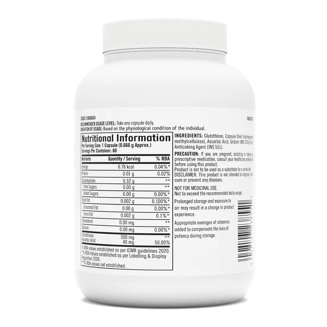 Buy GNC Glutathione 500mg With Ascorbic acid Clear Radiant