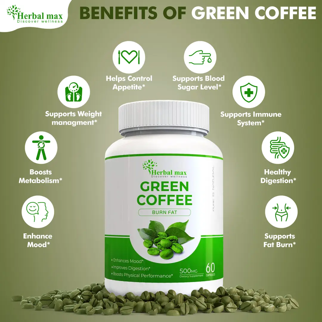 Buy Herbal max Green Coffee Beans Extract 500 mg Helps in Fat