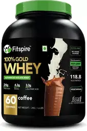 Fitspire Gold Standard 100% Whey Protein Isolate with 24 gm Protein and 4.3 gm BCAA for Lean Muscle Mass icon