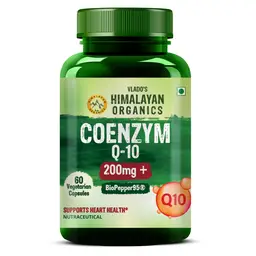 Vlado's Himalayan Organics CoQ10 200mg with BioPepper - 5mg for Antioxidant Support, Healthy Heart and Metabolism High Strength