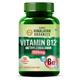 Vlado's Himalayan Organics Methyl Cobalamin Vitamin B12 1500mcg for Brain, Nerve Function and Energy