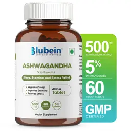 Blubein - Ashwagandha - With Ashwagandha extract, Withanolides For Stress relief, Enhances wellness icon