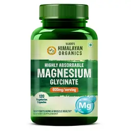 Vlado's Himalayan Organics Highly Absorbable Magnesium Glycinate for Overall Nerve And Muscle Health, Strong Bones