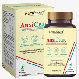 Nutrisrot AnxiCease with Jujube, Magnesium Bis-glycinate & Valeriana Wallichii for Mind Relax, Calming and Better Sleep Relief icon