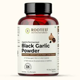 Rooted Active Naturals Aged & Fermented Black Garlic for Regulating Cholesterol icon