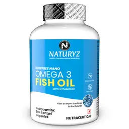 Naturyz Burpfree OMEGA 3 Fish Oil 2000 Mg with Vitamin D3 for Faster Absorption and Superior Bioavailability icon