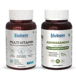 Blubein Essential Zen - Multivitamin with 37 Vital Ingredients 60 Tablets and Ashwagandha Extract with 5% withanolides for better Sleep and Performance icon