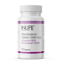 INLIFE Vitamin B12 1500mcg Methylcobalamin Supplement for Energy Support and Nervous System    icon