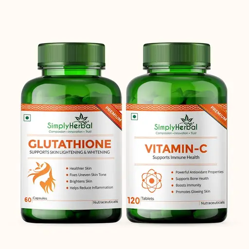 Buy Simply Herbal L Glutathione 60 capsule And Vitamin C 120