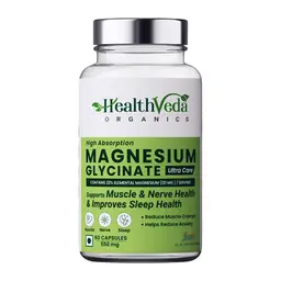 Health Veda Organics High Absorption Magnesium Glycinate 550mg - For Sleep, Nerve & Muscle Health (60 Capsules) icon