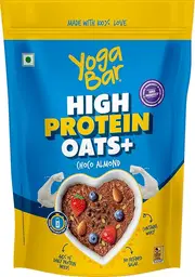 Yogabar 20g Protein Oats+ 850g | Choco Almond Oatmeal | High Fiber | Breakfast cereal | Weight Management | Whey Protein