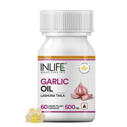 INLIFE - Natural Garlic Oil, 60 Capsules For Heart,Cholesterol and Weight Loss- 60 Liquid Filled Capsules icon