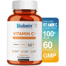 Blubein Vitamin C Chewable Tablets with Vitamin D, Zinc, Amla Extract & Antioxidants for Immunity and Skin Glow icon