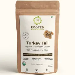 Rooted Active Naturals Turkey Tail Mushroom Extract Powder for Gut Health, Liver and Immunity icon