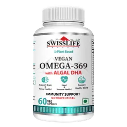 SwissLife Forever Vegan Omega 3 6 9 with Algal Oil for Bone and Muscle Health Support