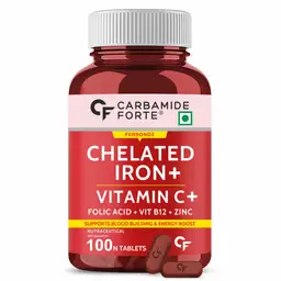 Carbamide Forte Chelated Iron + Vitamin C with B12, Folic Acid and Zinc for Relieving Fatigue And Weakness