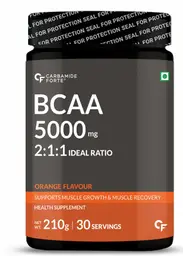 Carbamide Forte - BCAA 5000mg Supplement for Men & Women 7g Serving with Ideal 2:1:1 Ratio | BCAA Powder for Muscle Growth & Muscle Recovery - 210g icon