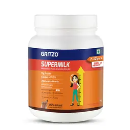 Gritzo SuperMilk Height+ (7-12y Girls) with 10g Protein, Zero Refined Sugar, 21 Vitamins & Minerals for Height Growth icon