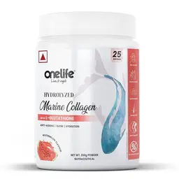 Onelife Hydrolyzed Marine Collagen Powder - Skin & Joint Health, Non-Veg, Hydrolyzed Marine Collagen + L-Glutathione, Highly Bio-Available with Antioxidants & Vitamins, GMO-Free, Gluten-Free icon