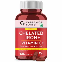 Carbamide Forte - Chelated Iron Tablets with Vitamin C, Vitamin B12, Folic Acid & Zinc