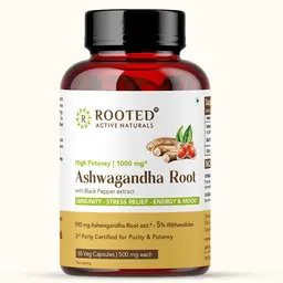 Rooted Active Naturals Ashwagandha Root for Stress, Anxiety Relief, Energy and Immunity icon