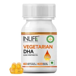 INLIFE - Plant Based Vegan Omega 3 DHA Supplement Algal Oil 400 mg - 60 Vegetarian Capsules icon