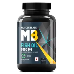 MuscleBlaze -  Omega 3 Fish Oil Capsules - with DL-alpha Tocopheryl Acetate - for Promoting Overall Health icon