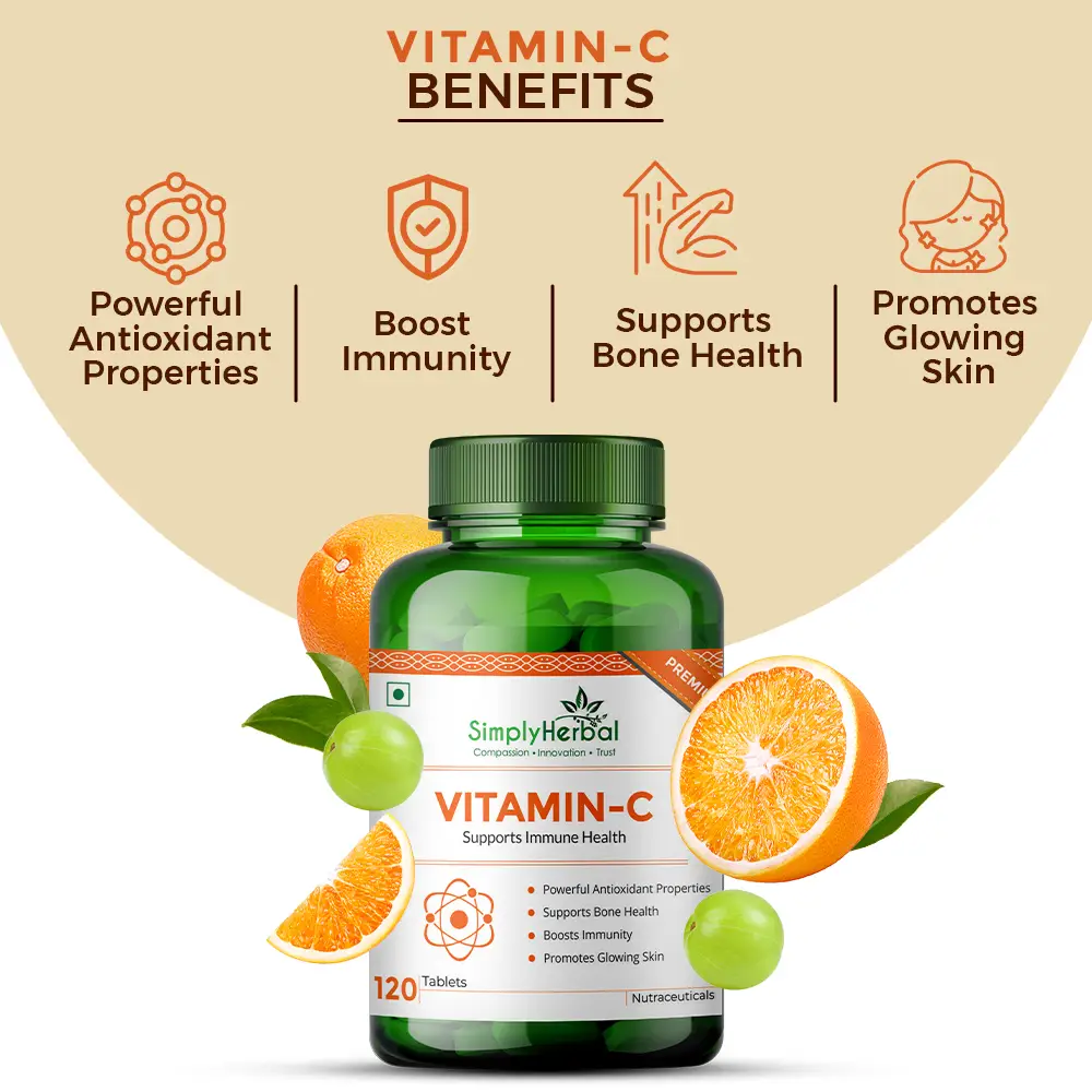 Buy Simply Herbal Vitamin C Tablets for Glowing Skin Face