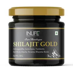 Inlife Shilajit Gold with Ashwagandha, Tribulus, Turmeric, Kali Musli for Strength, Endurance and Stamina icon