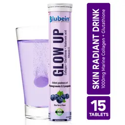 Blubein Glow Up - Radiant Skin Care Drink | 1000mg Marine Collagen with Glutathione & Vitamin C for Youthful Skin | Green Tea Extract – Blueberry Flavor for Men & Women icon