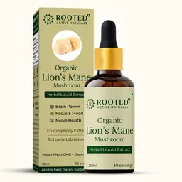 Rooted Active Naturals Organic Lion's Mane Mushroom Liquid Extract for Brain and Nerve Health icon