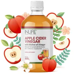 INLIFE - Apple Cider Vinegar with Mother Vinegar, Raw, Unfiltered, Unpasteurized Health Supplement for Skin, Hair & Weight Management – 500 ml icon