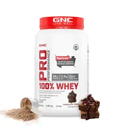 GNC Pro Performance 100% Whey Protein Powder | Boosts Strength & Endurance | Builds Lean Muscles | Fastens Muscle Recovery | Formulated In USA | 24g Protein | 5.5g BCAA icon