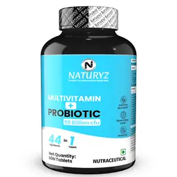 Naturyz Highest Strength Daily Multivitamin with Probiotics 50 Billion CFU and Prebiotic 150 Mg for Gut Health, Immunity and Boosts Energy icon