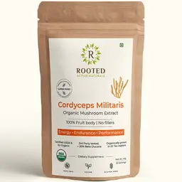 Rooted Active Naturals Cordyceps Militaris Mushroom Extract for Energy, Testosterone and Lung Health icon