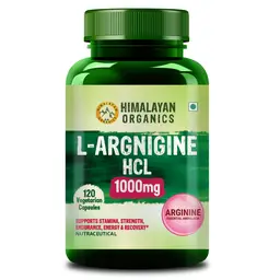 Himalayan Organics L-Arginine 1000 mg with Chromium Picolinate for Muscle Growth Boost Energy and Stamina icon