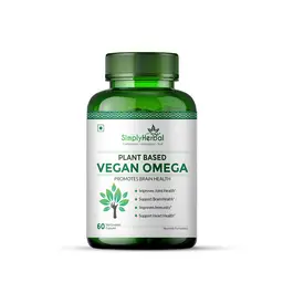 Simply Herbal Vegan Omega 3 Capsules |Triple Strength Support Joint Health Immunity and Promote Healthy Brain Function - 60 Capsules icon
