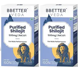 BBETTER VEDA Purified Shilajit 500mg | For Stamina, Strength and Vitality Support for Men icon