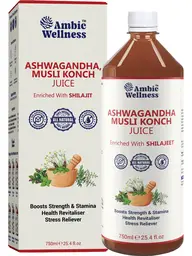 Ambic Ayurveda Ashwagandha Safed Musli Shilajit Juice I Ayurvedic Testosterone Booster for Men I Improves Stamina