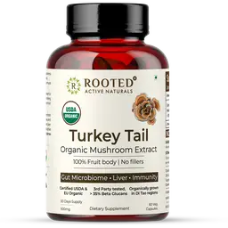 Rooted Active Naturals Turkey Tail Mushroom Extract for Heart health and Stress Relief icon