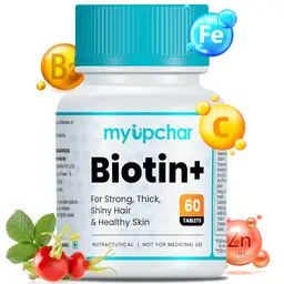 Myupchar Ayurveda Biotin+ Tablet with Vitamin C, Zinc for Strong Thick Hair & Glowing Skin   icon