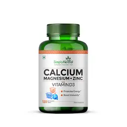 Simply Herbal Calcium Magnesium Zinc + Vitamin D3 Supplement Tablet for Men & Women With Vitamin B12 Promote Bone Density & Muscle Growth Helps to Fight Bone Loss - 120 Tablets icon