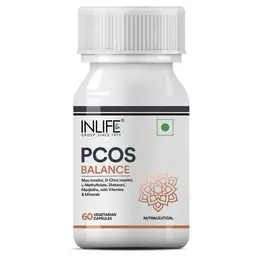 INLIFE - PCOS Supplements for Women, PCOS Balance Capsule Myo Inositol D Chiro Inositol Shatavari Manjistha Vitamins Minerals for Regular Cycle, Hormonal Balance - 60 Vegetarian Capsules